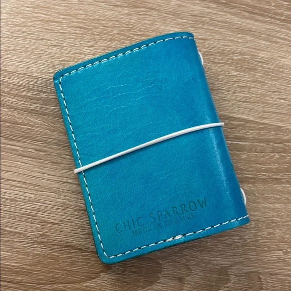 Chic Sparrow NANO Maplewood Turquoise Blue Made USA Leather Cover TN Notebook - Picture 16 of 16